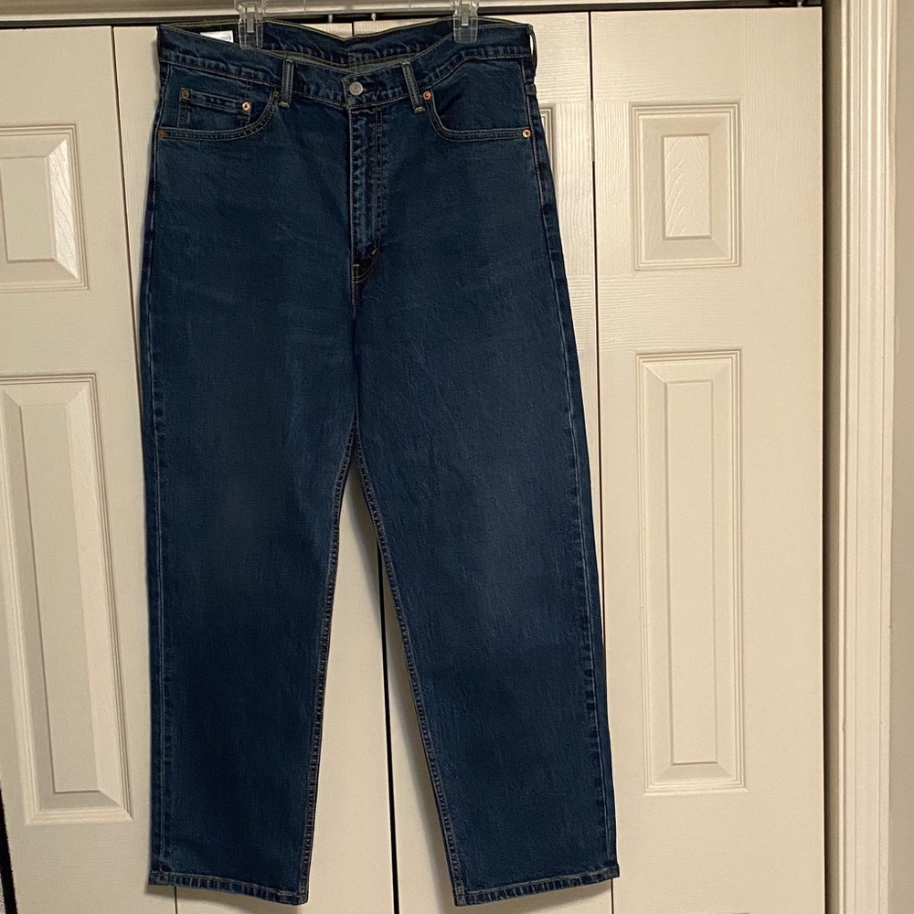 😎!!Levi's Men's Boot Cut relaxed Dark Blue Denim Jeans 38/31